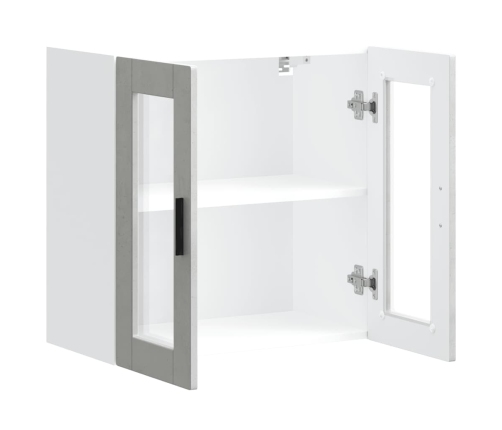 Armario de pared para cocina puerta cristal Porto gris hormigón