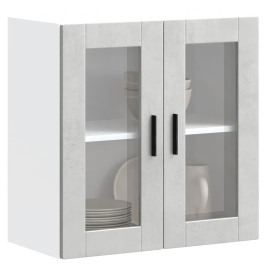 Armario de pared para cocina puerta cristal Porto gris hormigón