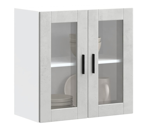 Armario de pared para cocina puerta cristal Porto gris hormigón