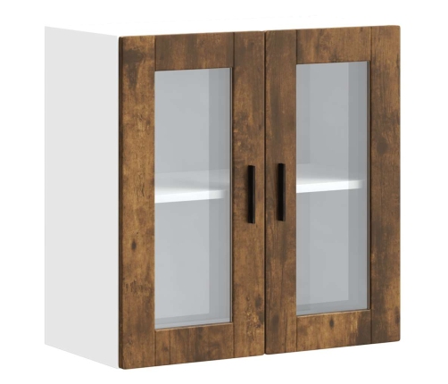 Armario de pared para cocina puerta cristal Porto roble ahumado