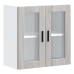 Armario de pared para cocina puerta cristal Porto gris sonoma