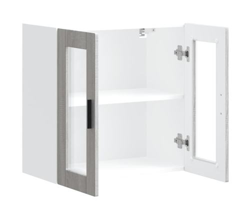 Armario de pared para cocina puerta cristal Porto gris sonoma