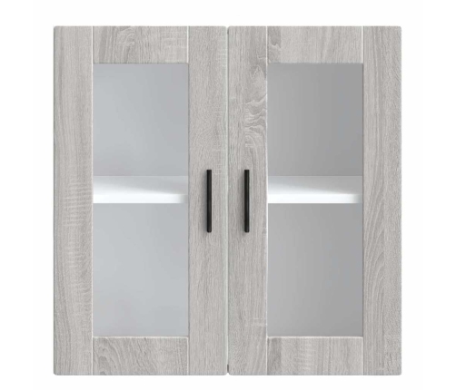 Armario de pared para cocina puerta cristal Porto gris sonoma