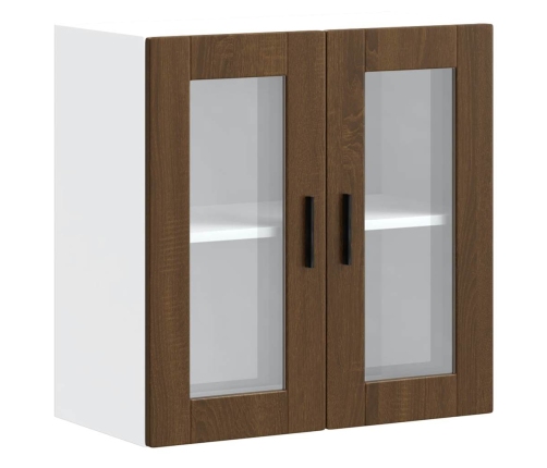 Armario de pared para cocina puerta cristal Porto roble marrón