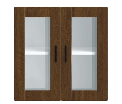 Armario de pared para cocina puerta cristal Porto roble marrón