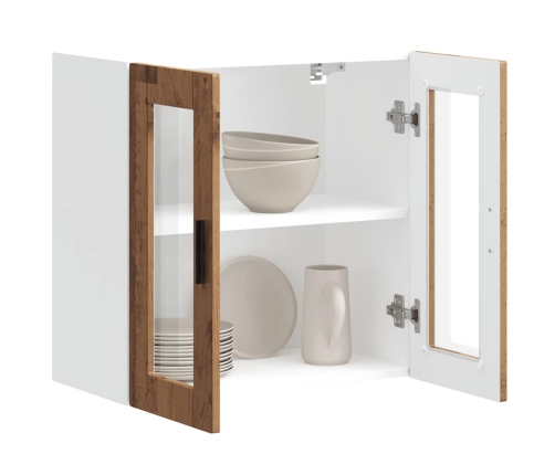 Armario de pared para cocina puerta cristal Porto madera vieja