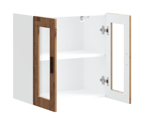 Armario de pared para cocina puerta cristal Porto madera vieja