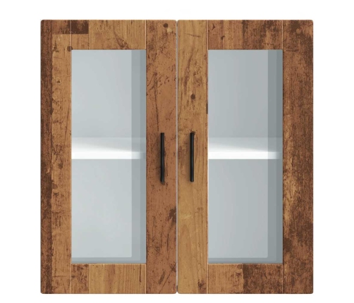 Armario de pared para cocina puerta cristal Porto madera vieja