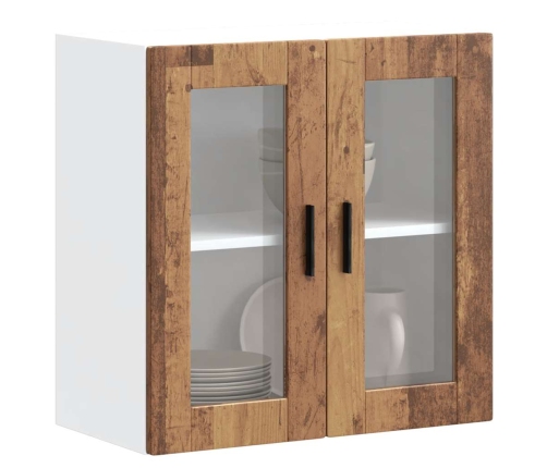 Armario de pared para cocina puerta cristal Porto madera vieja