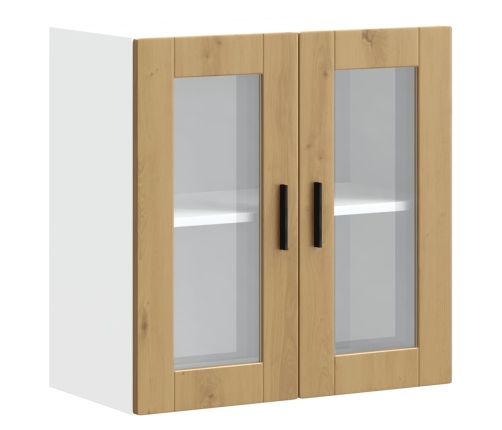 Armario pared para cocina puerta cristal Porto roble artesanal