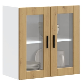 Armario pared para cocina puerta cristal Porto roble artesanal