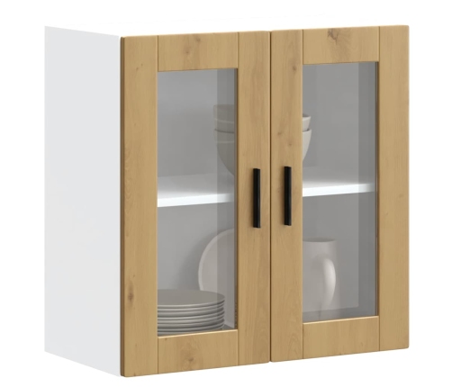 Armario pared para cocina puerta cristal Porto roble artesanal