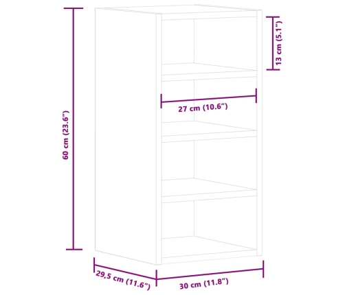 Armario colgante cocina contrachapada blanco 30x29,5x60 cm