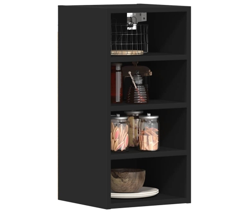 Armario colgante de cocina contrachapada negro 30x29,5x60 cm