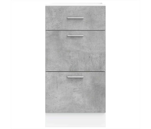 Armario bajo de madera de ingeniería gris hormigón 40x46x81,5cm