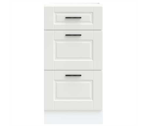 Mueble bajo de cocina Porto madera contrachapada blanca