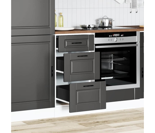 Mueble bajo de cocina Porto madera contrachapada negro