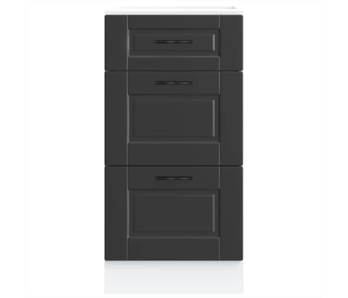 Mueble bajo de cocina Porto madera contrachapada negro