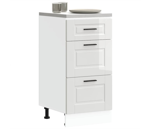 Mueble bajo de cocina Porto alto brillo blanco