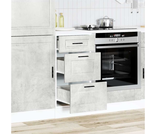 Mueble bajo de cocina porto gris cemento madera reconstituida