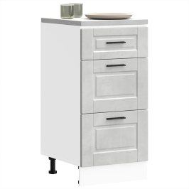 Mueble bajo de cocina porto gris cemento madera reconstituida