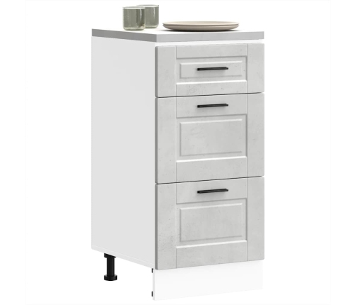 Mueble bajo de cocina porto gris cemento madera reconstituida