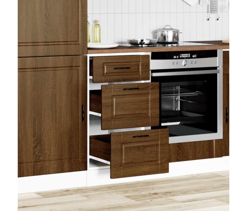 Mueble bajo de cocina porto roble marrón madera reconstituida