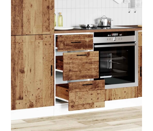 Mueble bajo de cocina porto madera vieja madera reconstituida