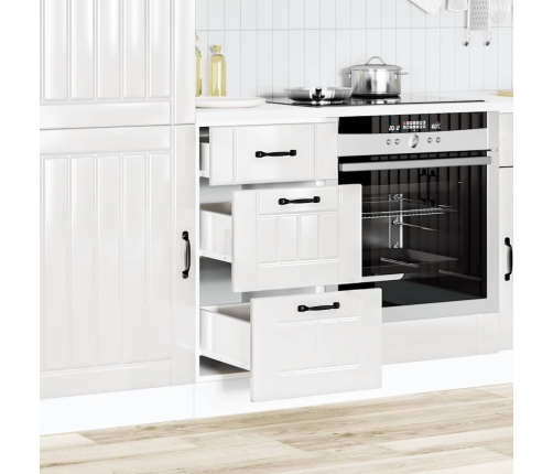 Mueble bajo de cocina Lucca blanca de alto brillo