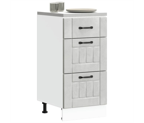 Mueble bajo de cocina Lucca madera contrachapada gris cemento