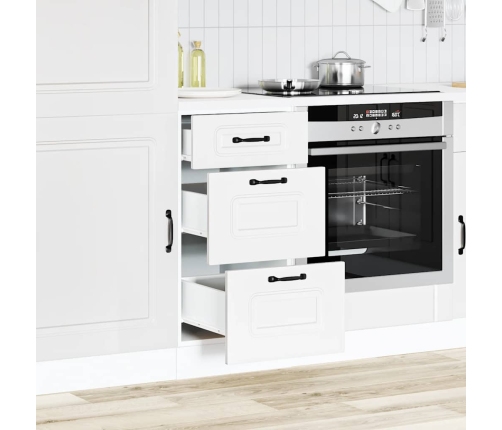 Mueble bajo de cocina Kalmar madera de ingeniería blanca