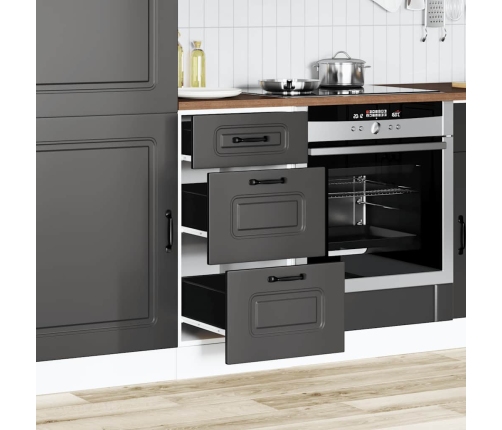 Mueble bajo de cocina Kalmar madera de ingeniería negra