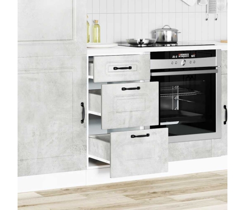 Mueble bajo de cocina Kalmar madera de ingeniería gris hormigón