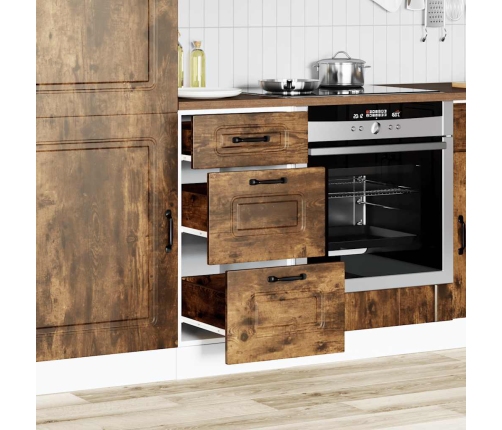 Mueble bajo de cocina Kalmar de madera ingeniería roble ahumado