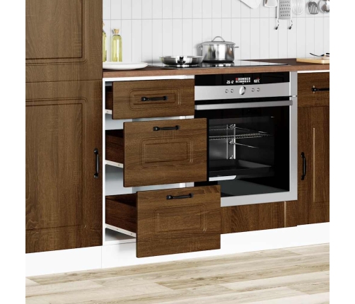 Mueble bajo de cocina Kalmar madera ingeniería de roble marrón