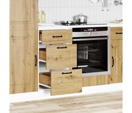 Mueble bajo de cocina Kalmar roble artesanal madera ingeniería