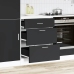 Mueble bajo de cocina de madera de ingeniería negra