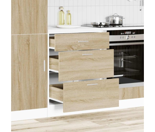 Mueble bajo de cocina de madera de ingeniería de roble sonoma