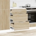 Mueble bajo de cocina de madera de ingeniería de roble sonoma