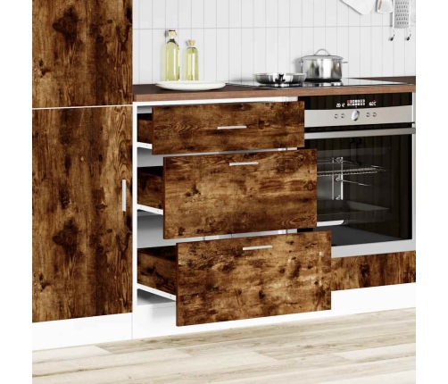 Mueble bajo de cocina de madera de ingeniería de roble ahumado