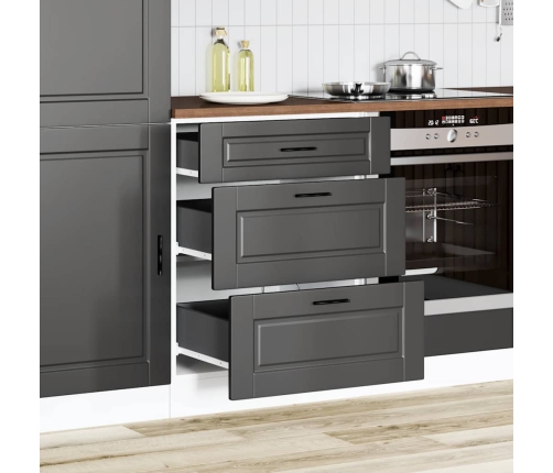 Mueble bajo de cocina Porto madera contrachapada negro