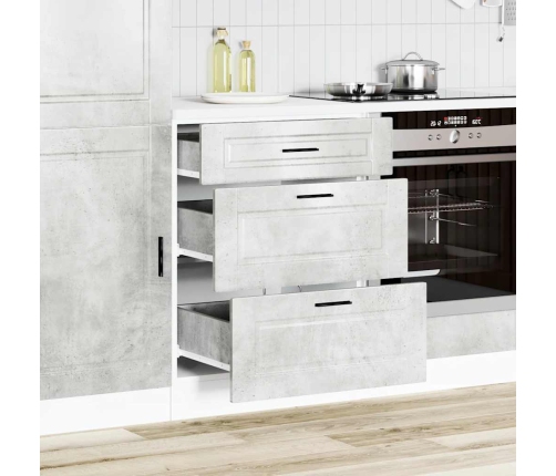 Mueble bajo de cocina porto gris cemento madera reconstituida