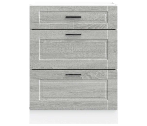 Mueble bajo de cocina porto gris sonoma madera reconstituida