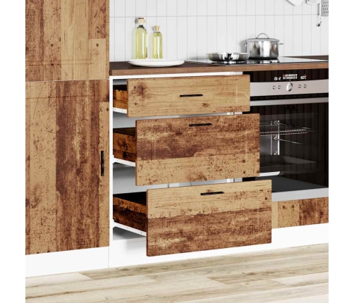 Mueble bajo de cocina porto madera vieja madera reconstituida