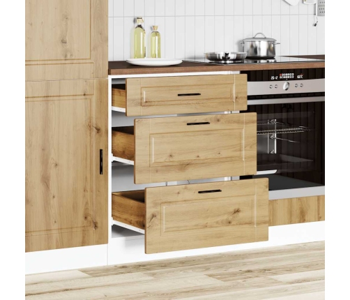 Mueble bajo de cocina porto roble artesano madera reconstituida