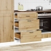 Mueble bajo de cocina porto roble artesano madera reconstituida