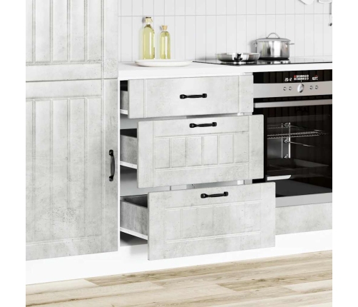 Mueble bajo de cocina Lucca madera contrachapada gris cemento