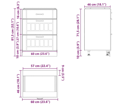 Mueble bajo de cocina Lucca roble ahumado