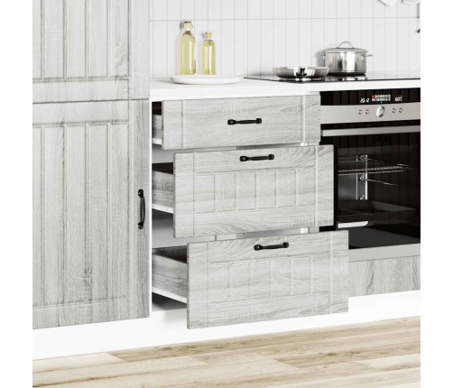 Mueble bajo de cocina Lucca madera contrachapada gris sonoma