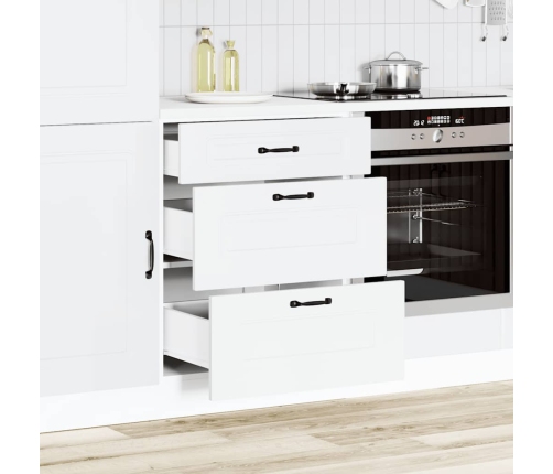 Mueble bajo de cocina Kalmar madera de ingeniería blanca